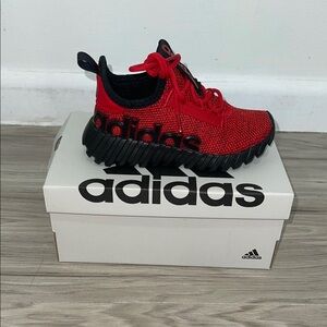 adidas Kids Red and Black Knit Sneakers